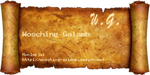 Wosching Galamb névjegykártya